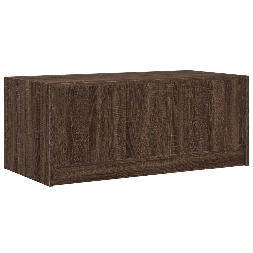 Table basse avec portes en verre chêne marron 102x50x42 cm - Tables basses