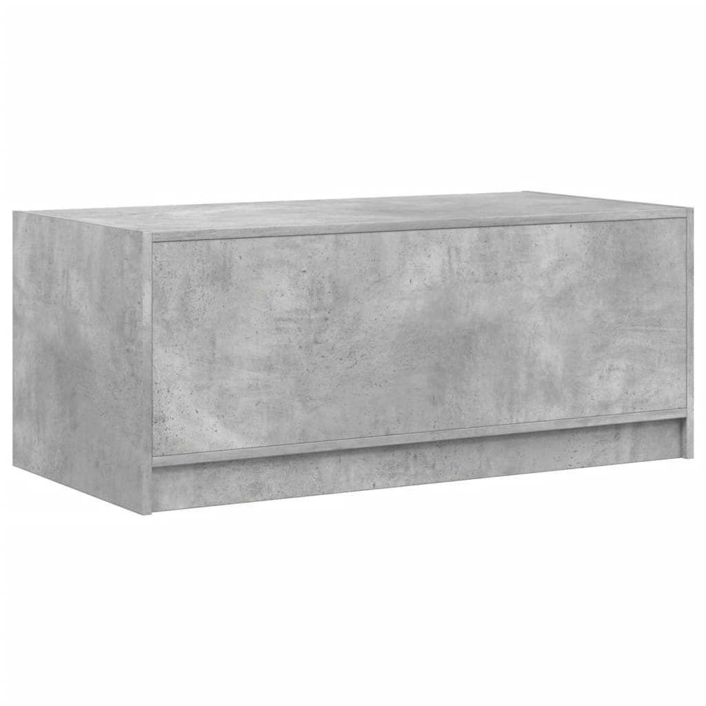 Table basse avec portes en verre gris béton 102x50x42 cm - Tables basses
