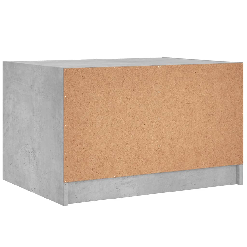 Table basse avec portes en verre gris béton 68x50x42 cm - Tables basses