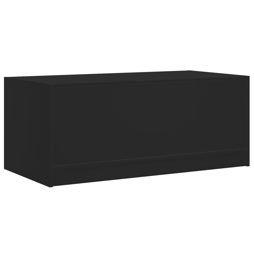 Table basse avec portes en verre noir 102x50x42 cm - Tables basses