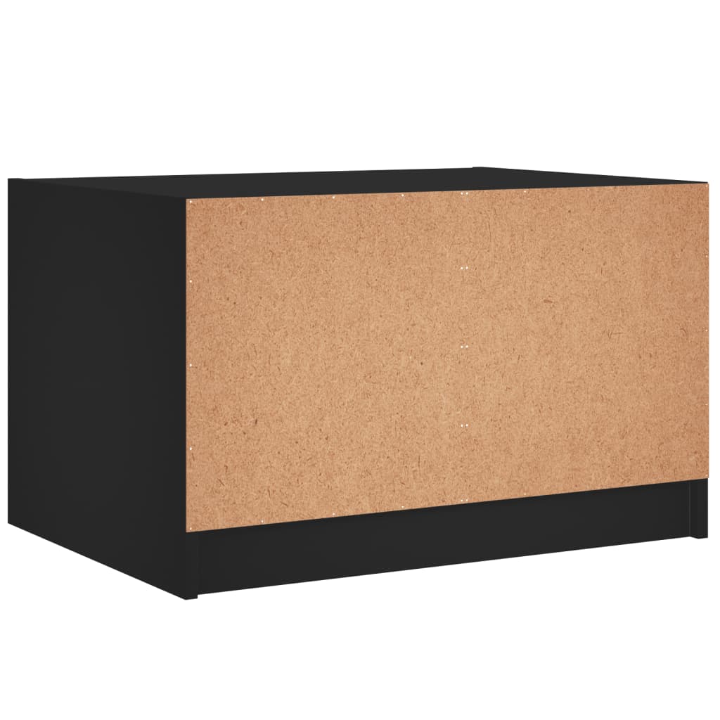 Table basse avec portes en verre noir 68x50x42 cm - Tables basses