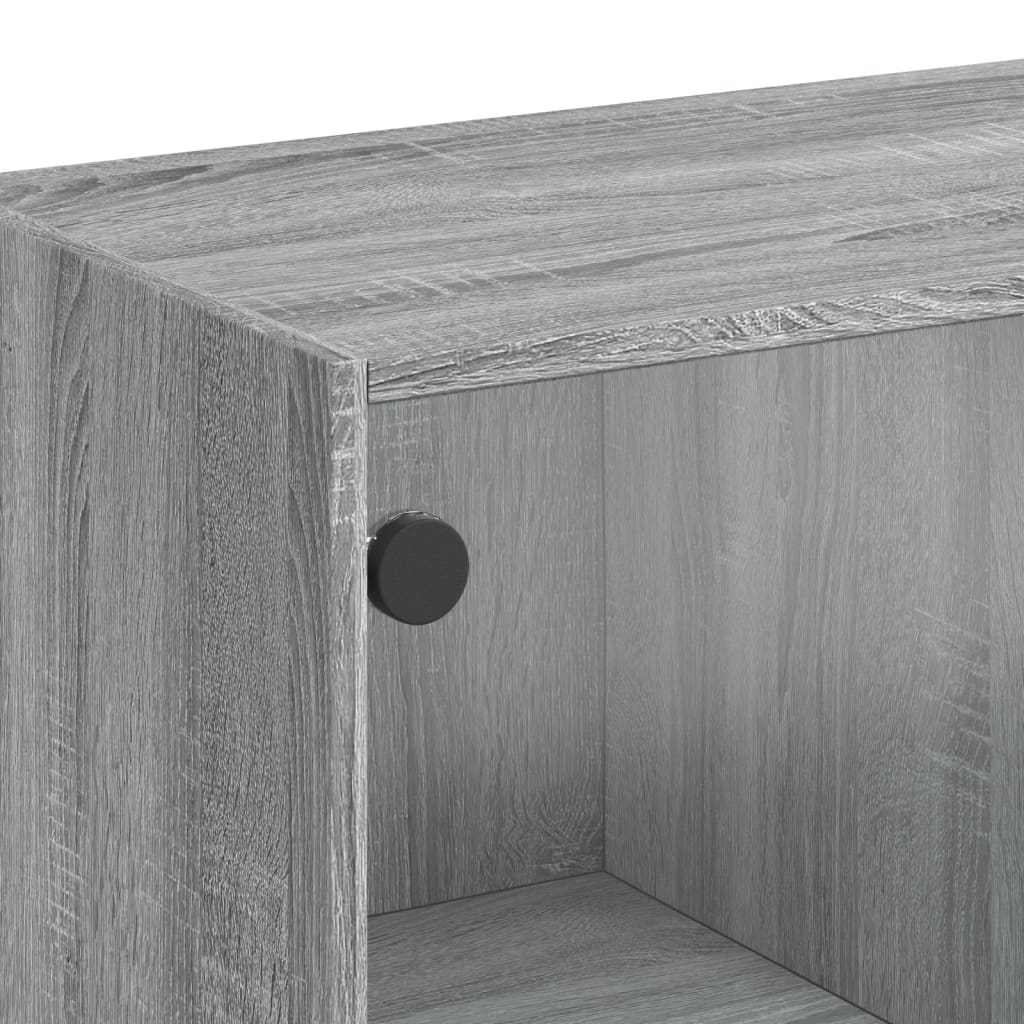Table basse avec portes en verre sonoma gris 102x50x42 cm - Tables basses
