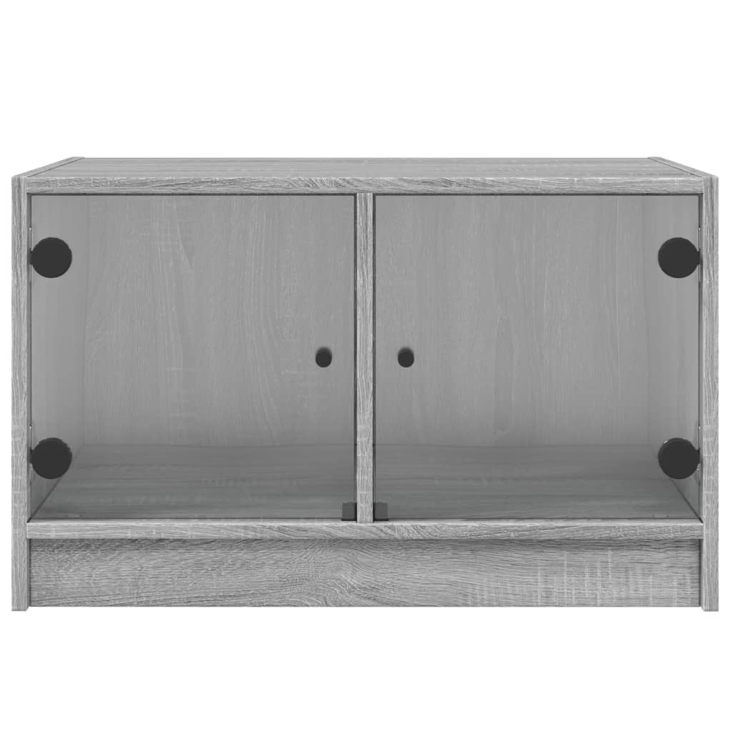 Table basse avec portes en verre sonoma gris 68x50x42 cm - Tables basses