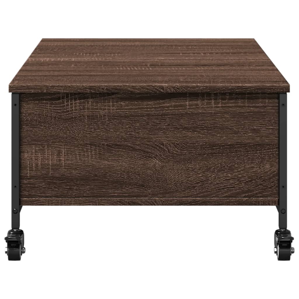 Table basse avec roulettes chêne marron bois d’ingénierie - Tables basses