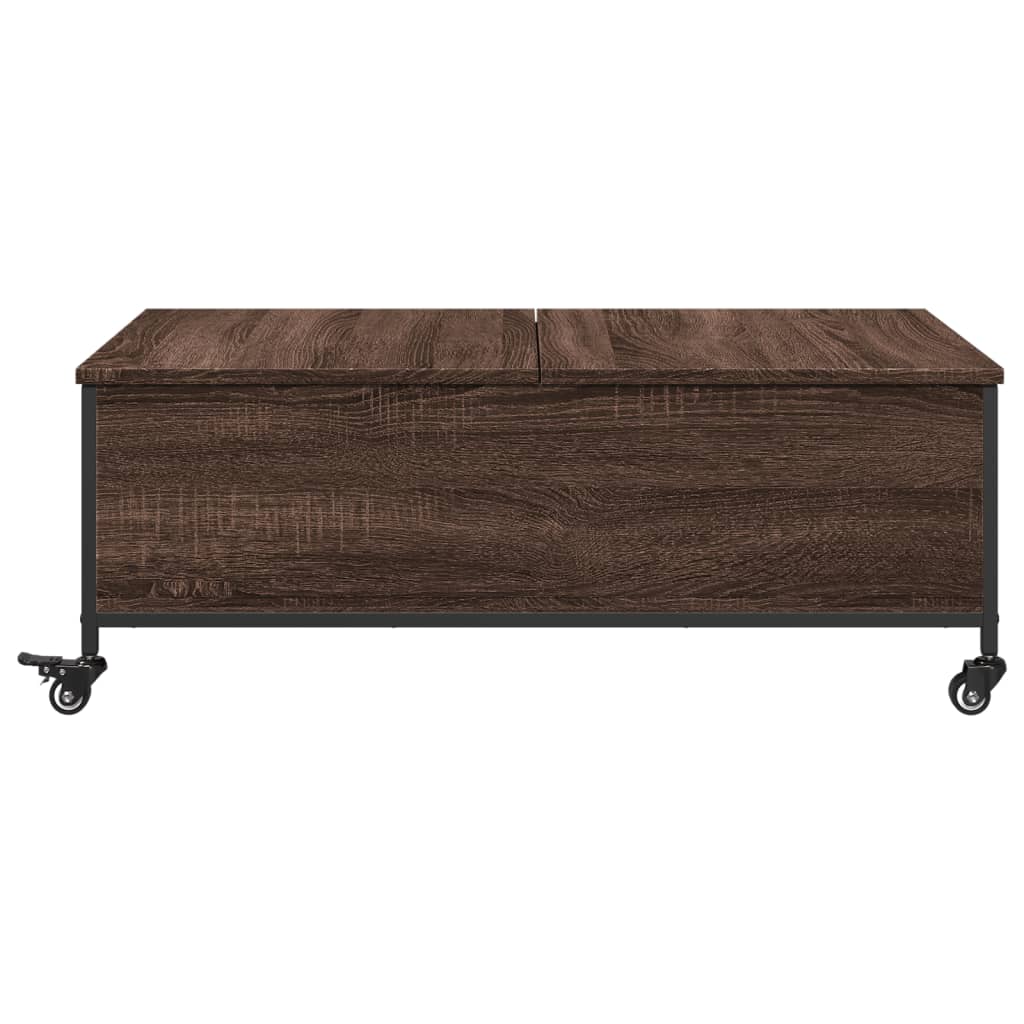 Table basse avec roulettes chêne marron bois d’ingénierie - Tables basses