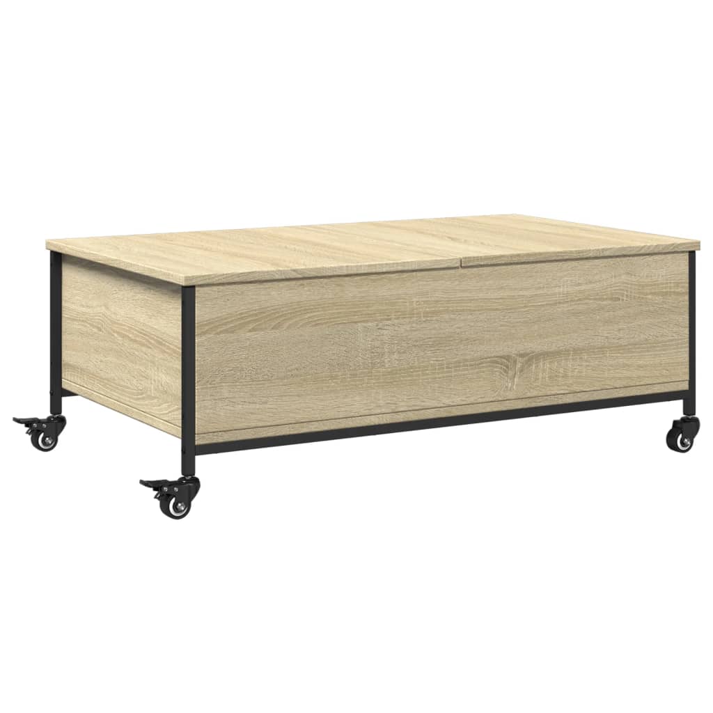 Table basse avec roulettes chêne sonoma bois d’ingénierie - Tables basses