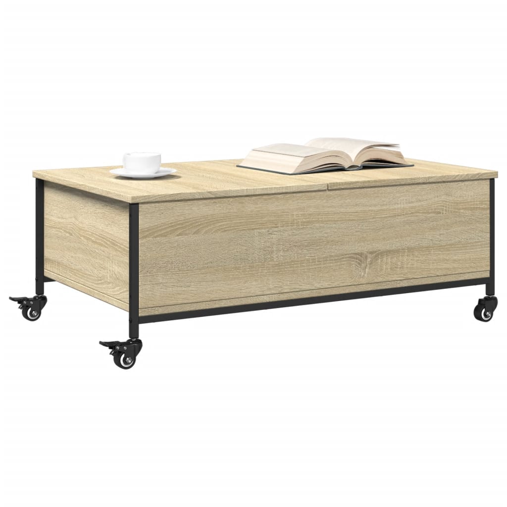 Table basse avec roulettes chêne sonoma bois d’ingénierie - Tables basses