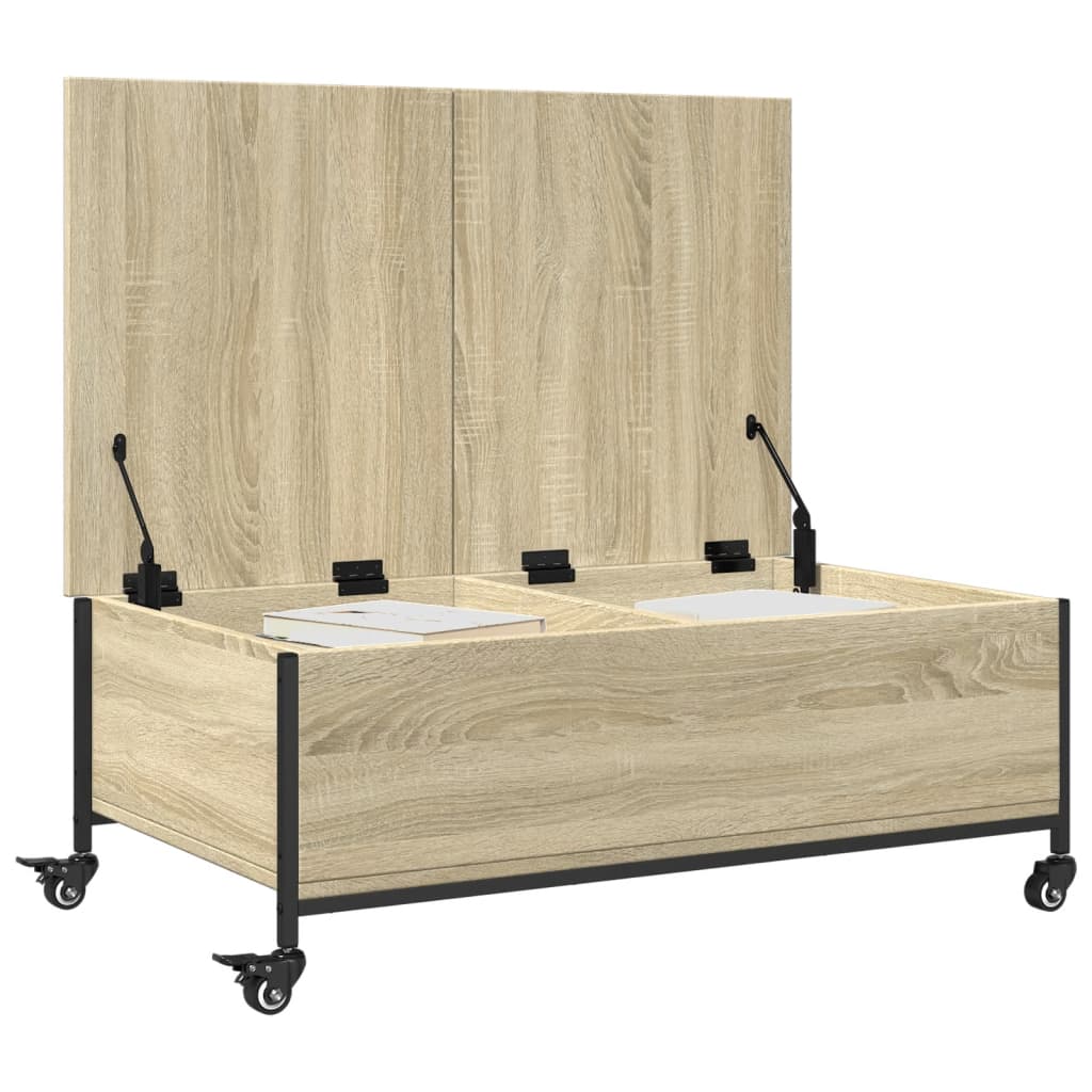 Table basse avec roulettes chêne sonoma bois d’ingénierie - Tables basses