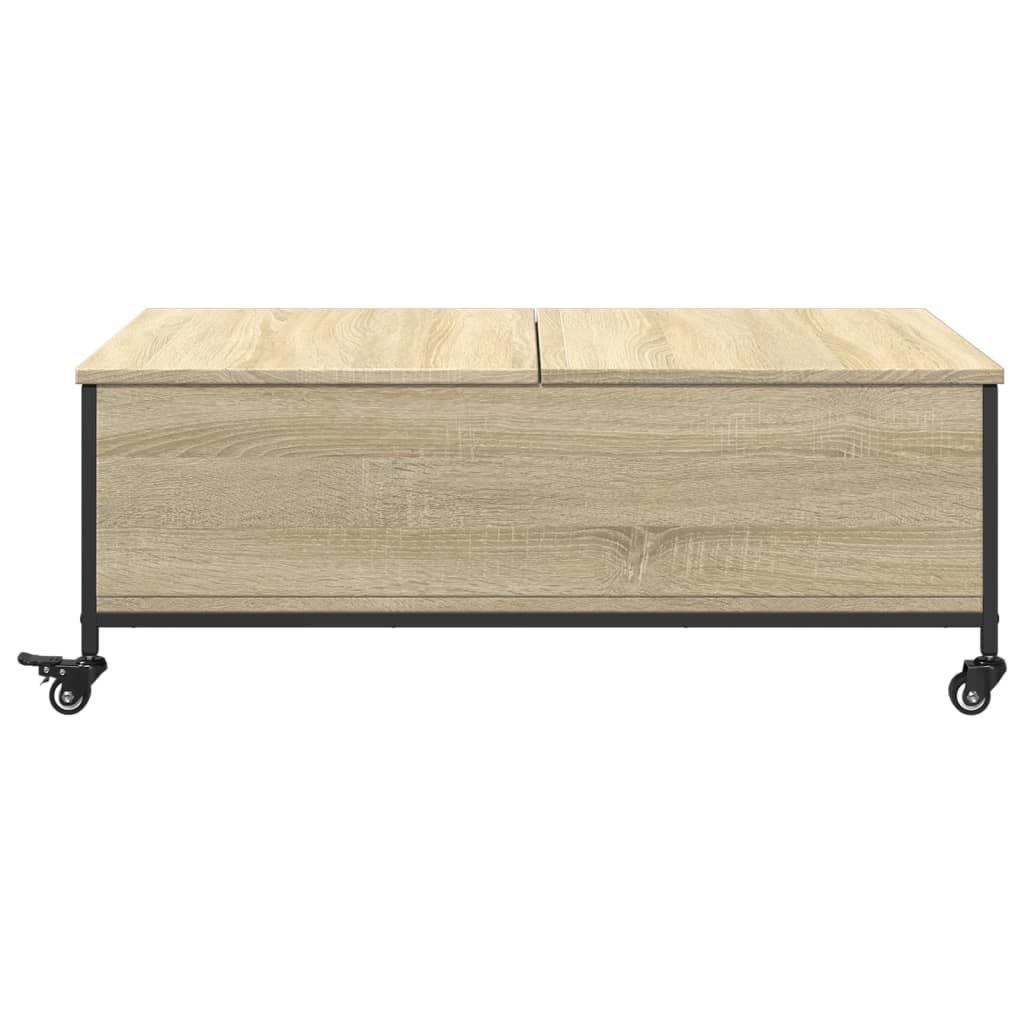 Table basse avec roulettes chêne sonoma bois d’ingénierie - Tables basses