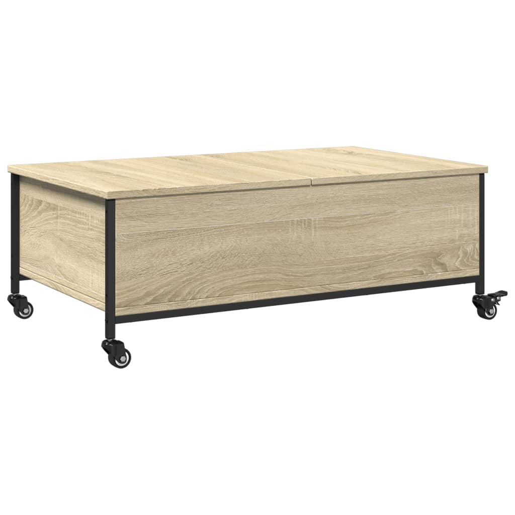 Table basse avec roulettes chêne sonoma bois d’ingénierie - Tables basses