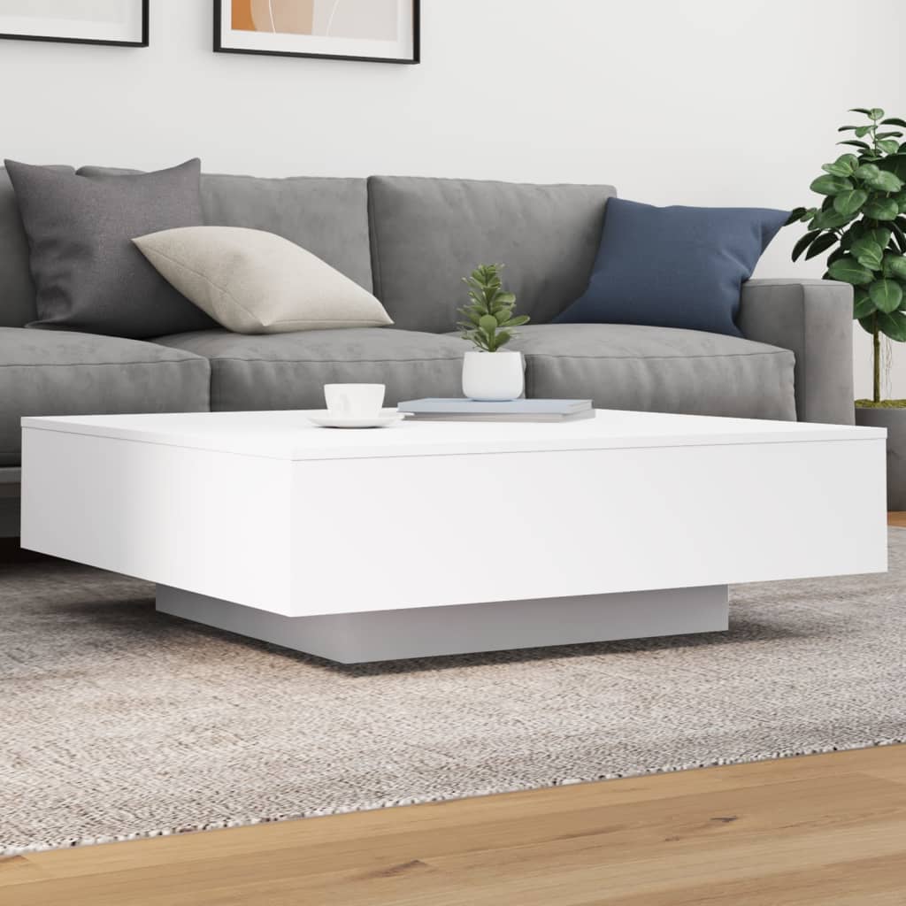 Table basse blanc 100x100x31 cm bois d’ingénierie - Tables basses