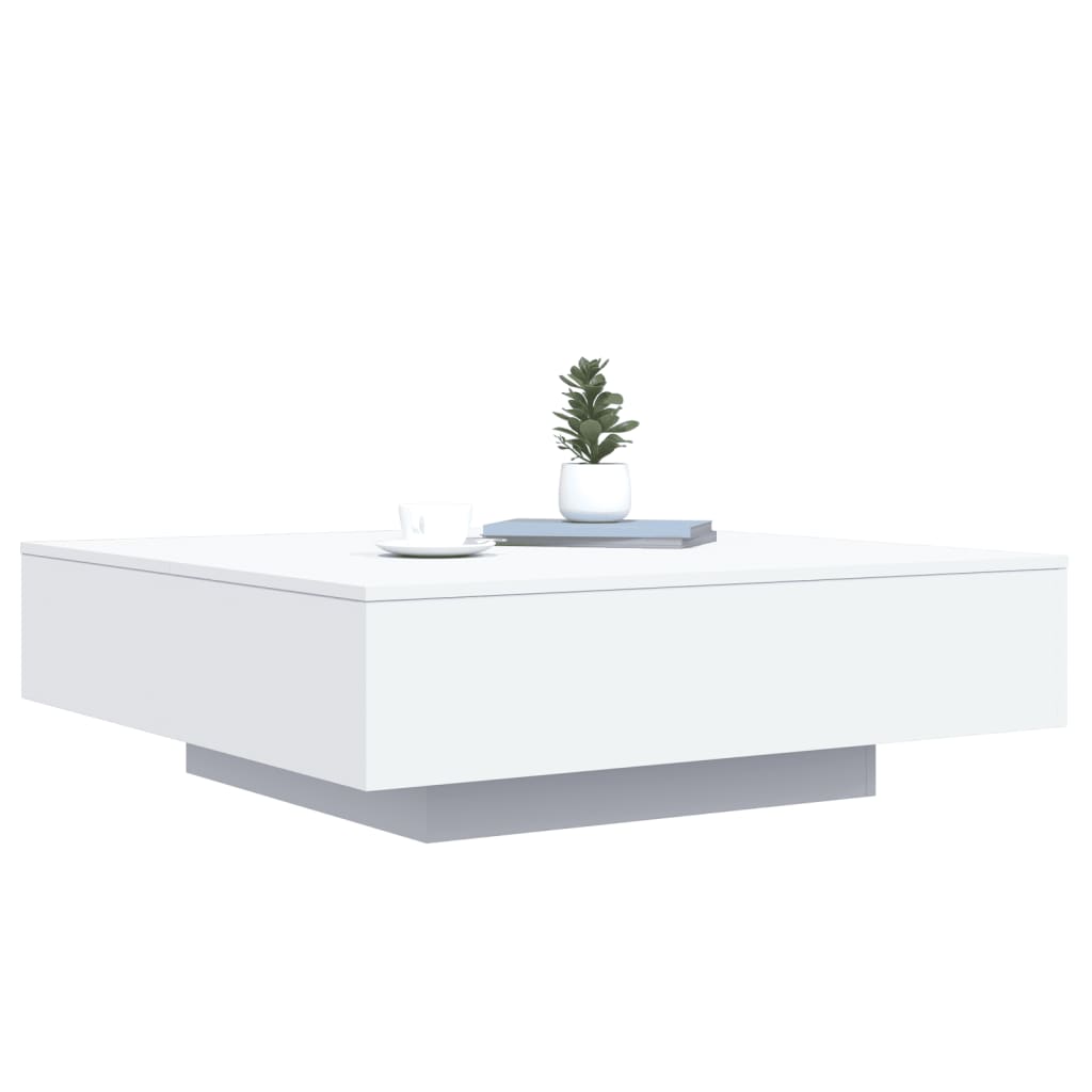 Table basse blanc 100x100x31 cm bois d’ingénierie - Tables basses