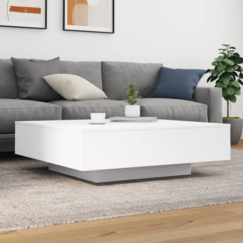 Table basse blanc 100x100x31 cm bois d’ingénierie - Tables basses