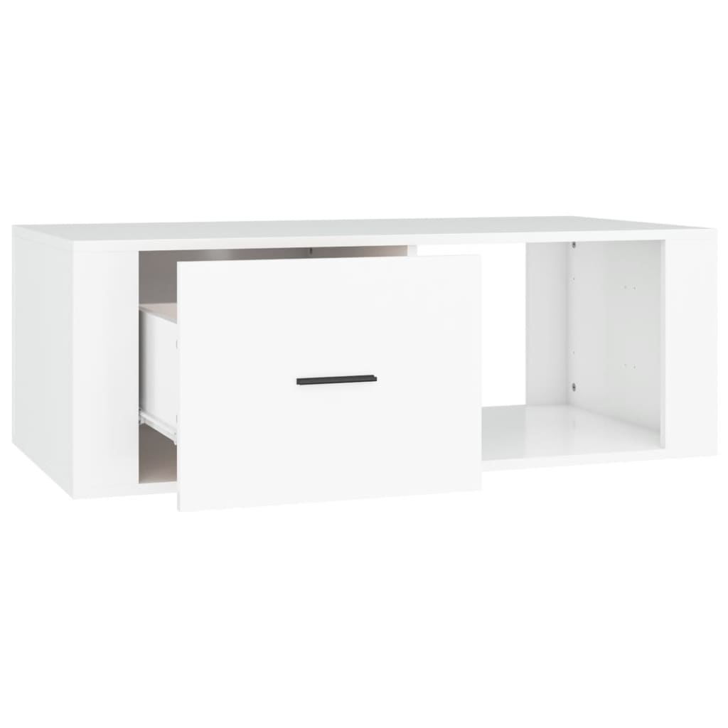 Table basse Blanc 100x50,5x35 cm Bois d’ingénierie - Tables basses