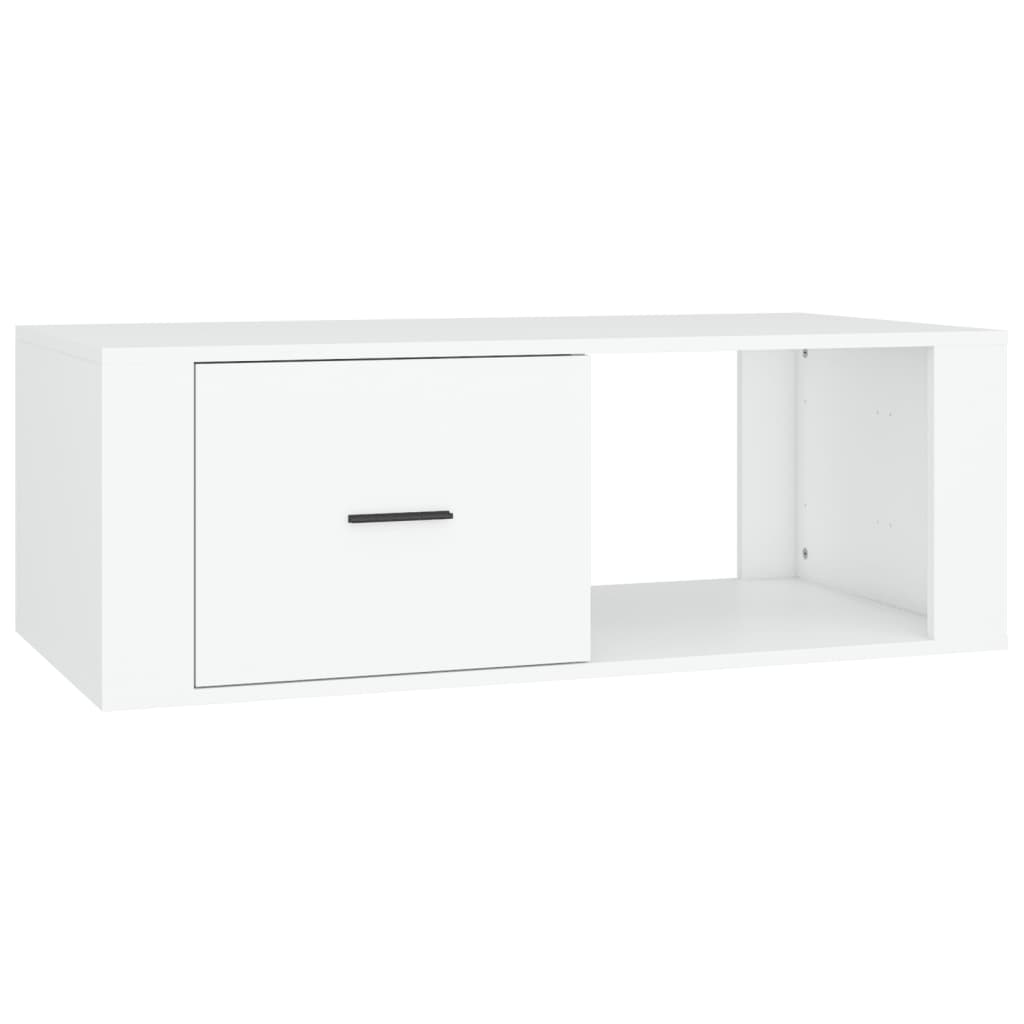 Table basse Blanc 100x50,5x35 cm Bois d’ingénierie - Tables basses