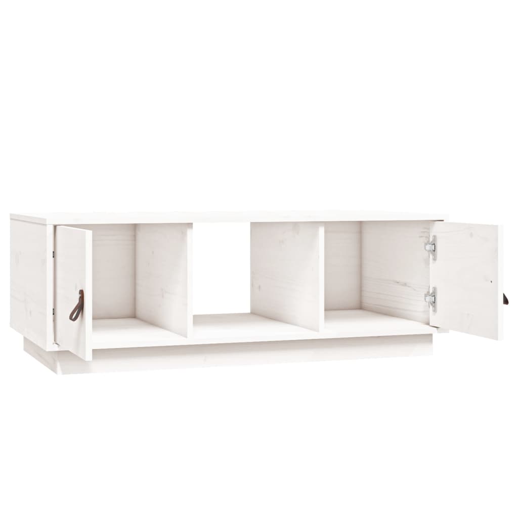 Table basse Blanc 100x50x35 cm Bois massif de pin - Tables basses