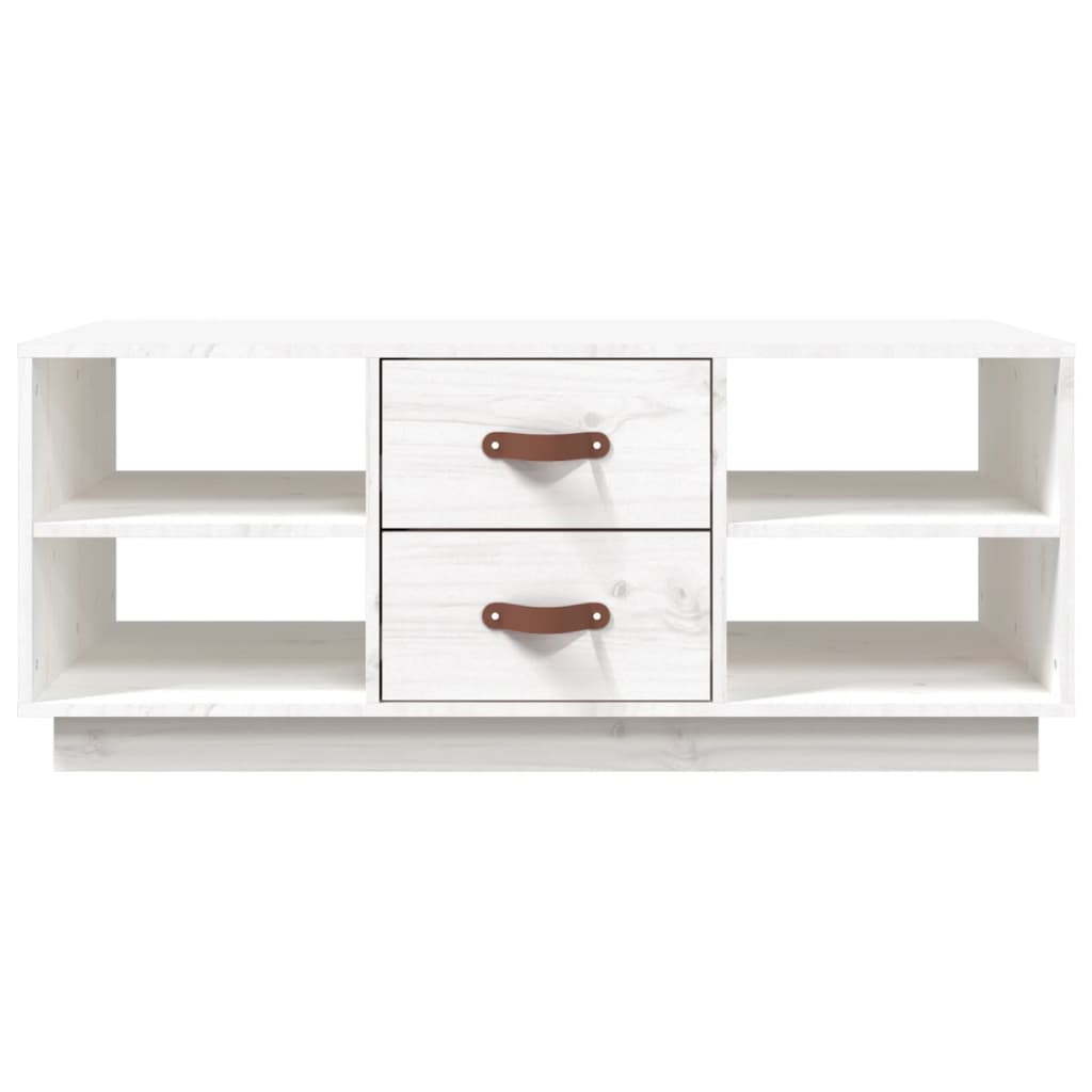 Table basse Blanc 100x50x41 cm Bois massif de pin - Tables basses