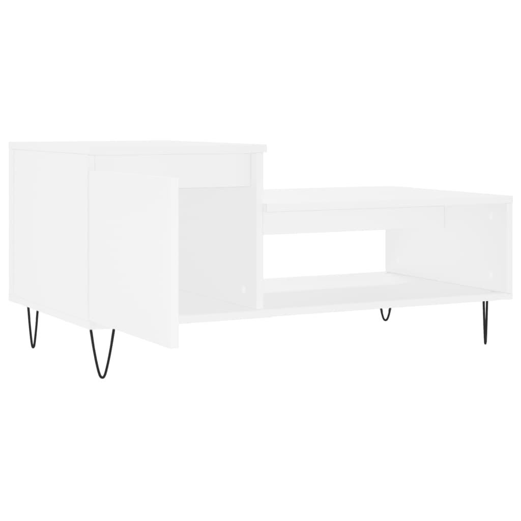 Table basse Blanc 100x50x45 cm Bois d’ingénierie - Tables basses