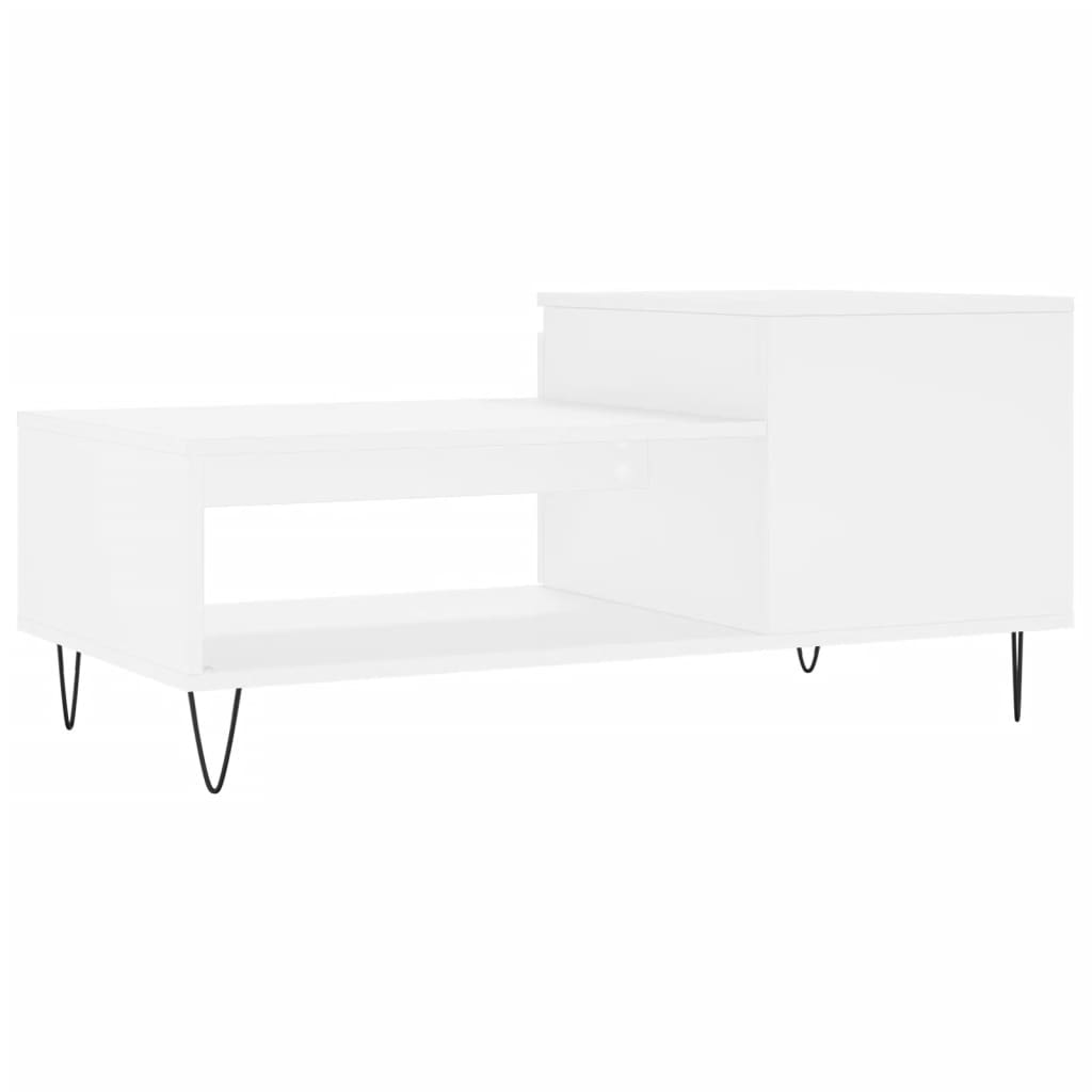 Table basse Blanc 100x50x45 cm Bois d’ingénierie - Tables basses