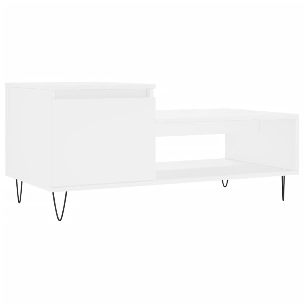 Table basse Blanc 100x50x45 cm Bois d’ingénierie - Tables basses