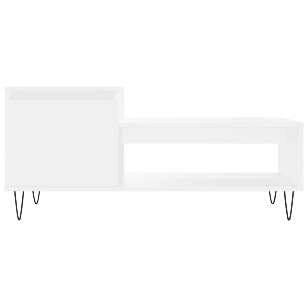 Table basse Blanc 100x50x45 cm Bois d’ingénierie - Tables basses