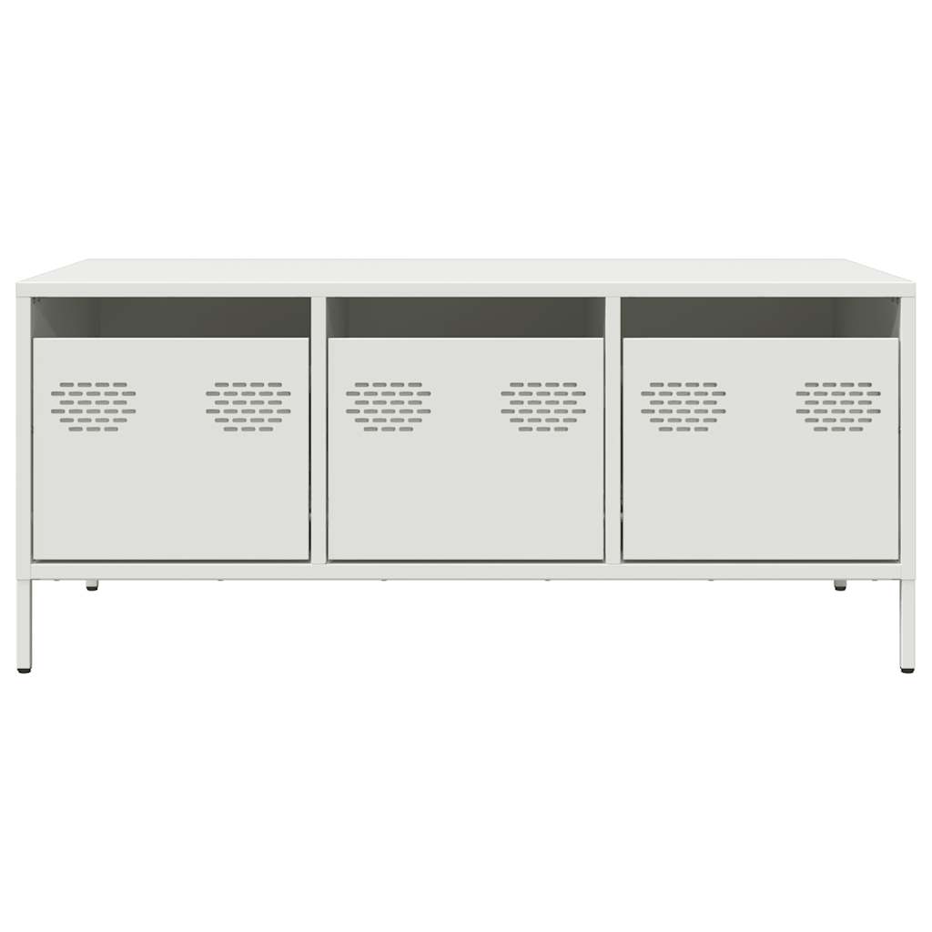 Table basse blanc 101,5x50x43,5 cm acier laminé à froid - Tables basses