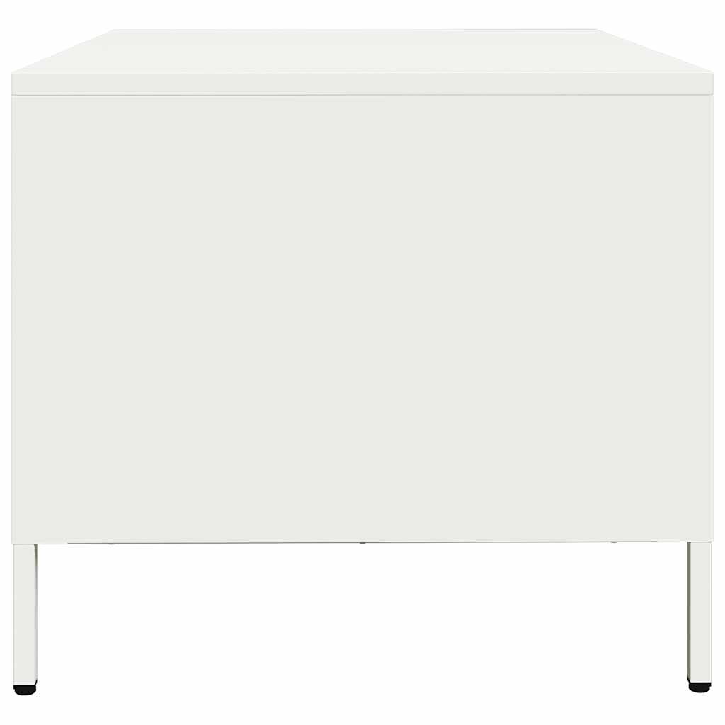 Table basse blanc 101,5x50x43,5 cm acier laminé à froid - Tables basses