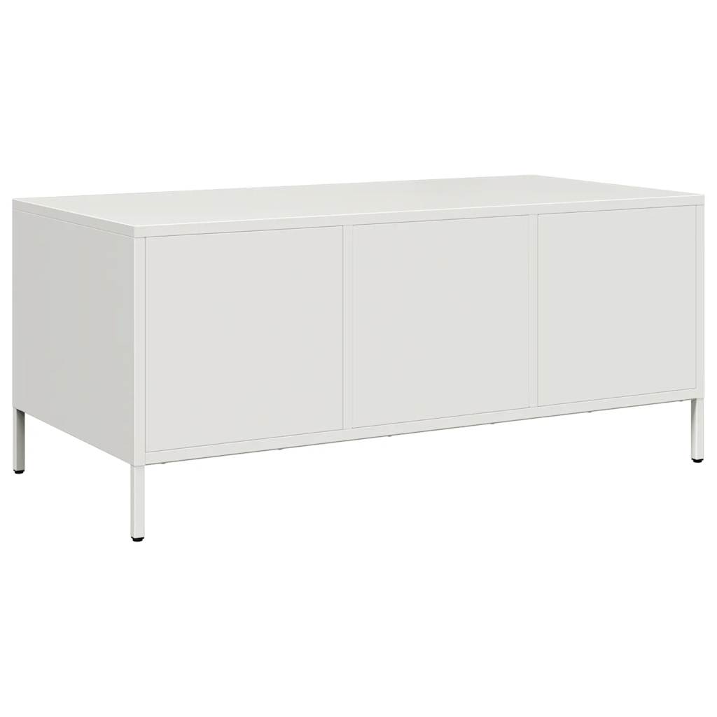 Table basse blanc 101,5x50x43,5 cm acier laminé à froid - Tables basses