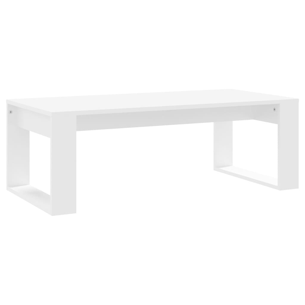 Table basse blanc 102x50x35 cm bois d’ingénierie - Tables basses