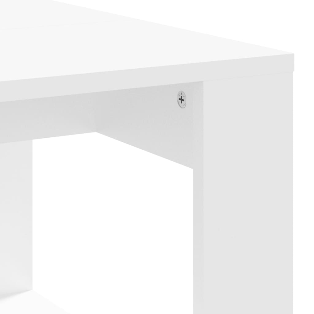 Table basse blanc 102x50x35 cm bois d’ingénierie - Tables basses