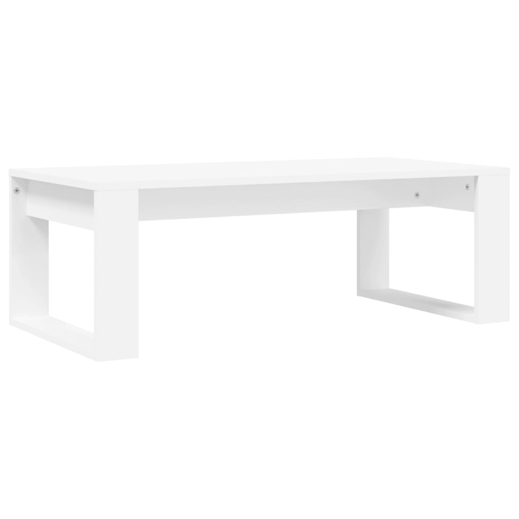 Table basse blanc 102x50x35 cm bois d’ingénierie - Tables basses