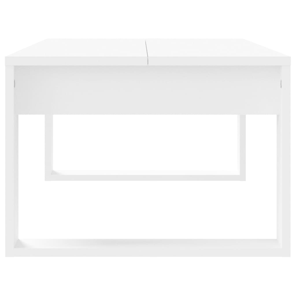 Table basse blanc 102x50x35 cm bois d’ingénierie - Tables basses