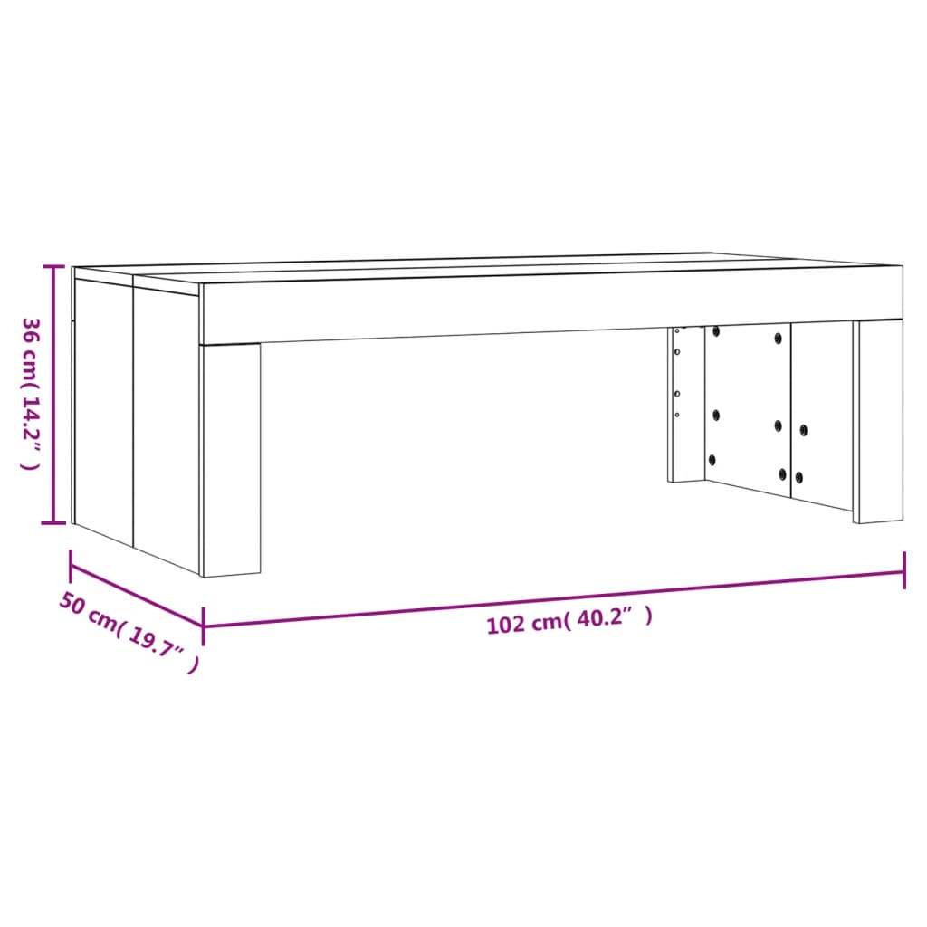 Table basse blanc 102x50x36 cm bois d’ingénierie - Tables basses