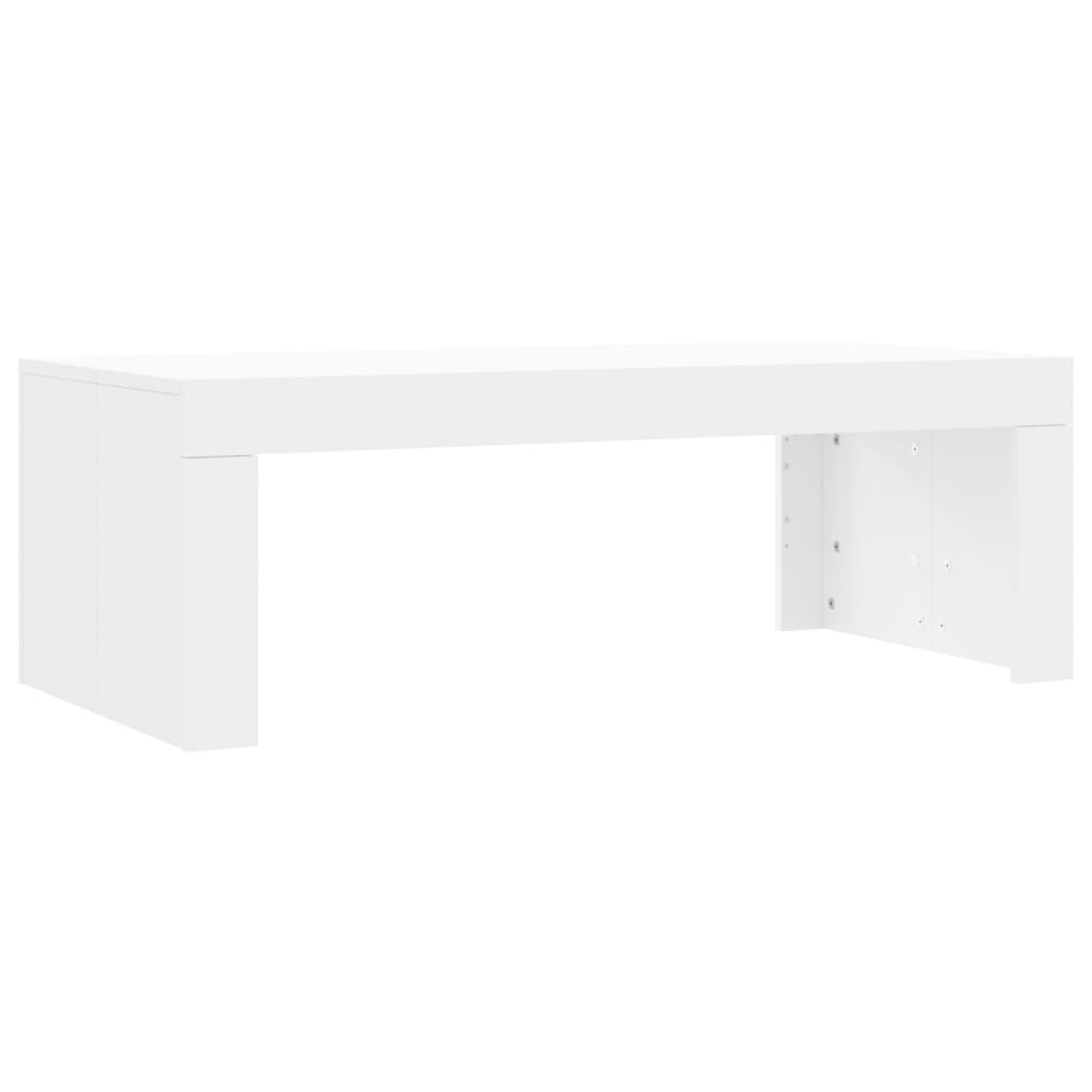 Table basse blanc 102x50x36 cm bois d’ingénierie - Tables basses