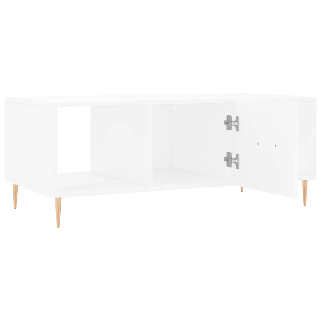 Table basse blanc 102x50x40 cm bois d’ingénierie - Tables basses