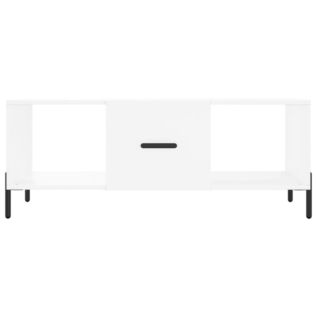 Table basse blanc 102x50x40 cm bois d’ingénierie - Tables basses