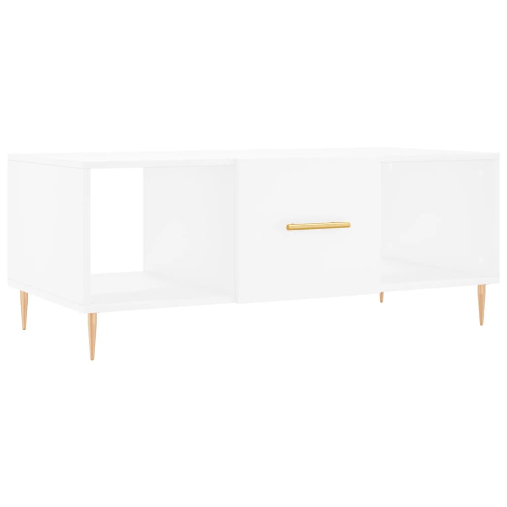 Table basse blanc 102x50x40 cm bois d’ingénierie - Tables basses
