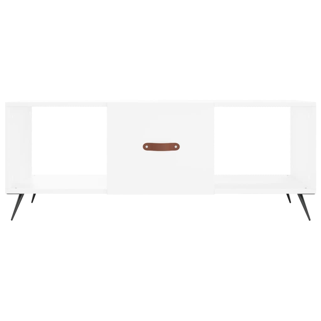 Table basse blanc 102x50x40 cm bois d’ingénierie - Tables basses