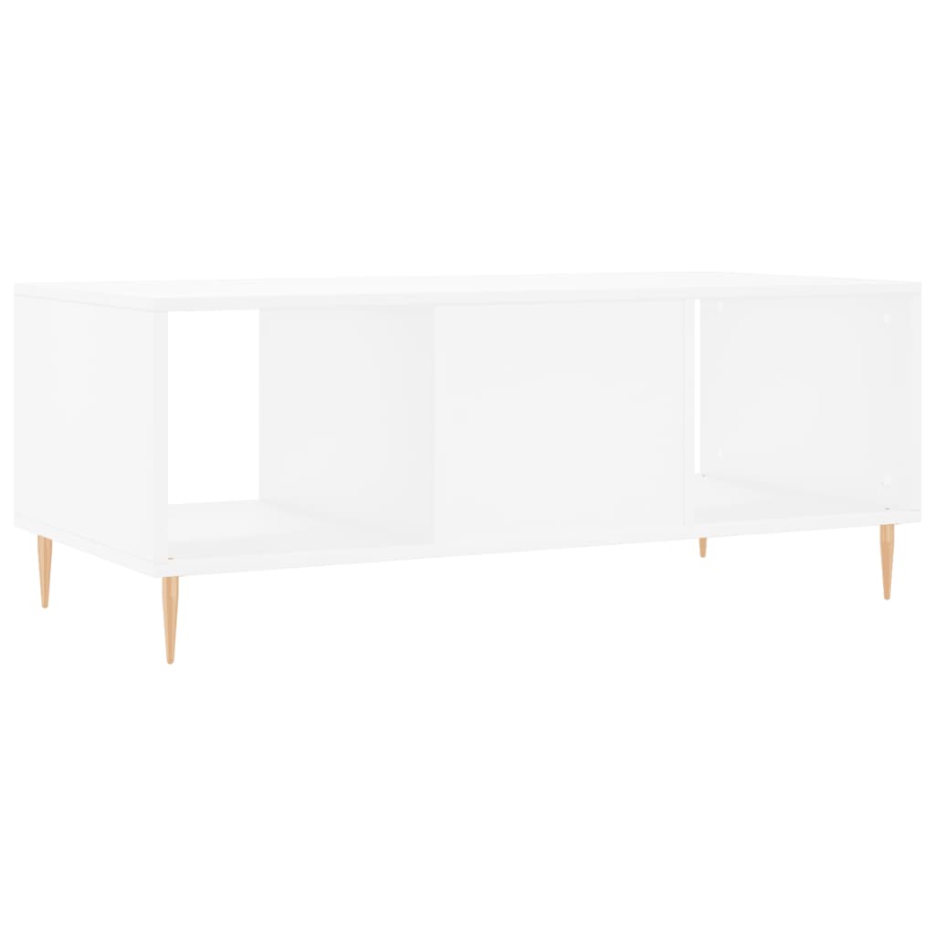 Table basse blanc 102x50x40 cm bois d’ingénierie - Tables basses