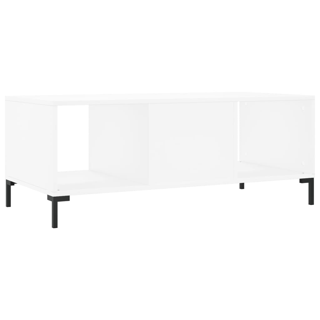 Table basse blanc 102x50x40 cm bois d’ingénierie - Tables basses