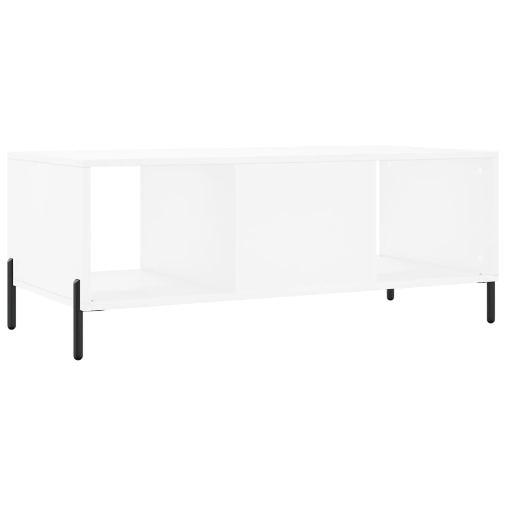 Table basse blanc 102x50x40 cm bois d’ingénierie - Tables basses