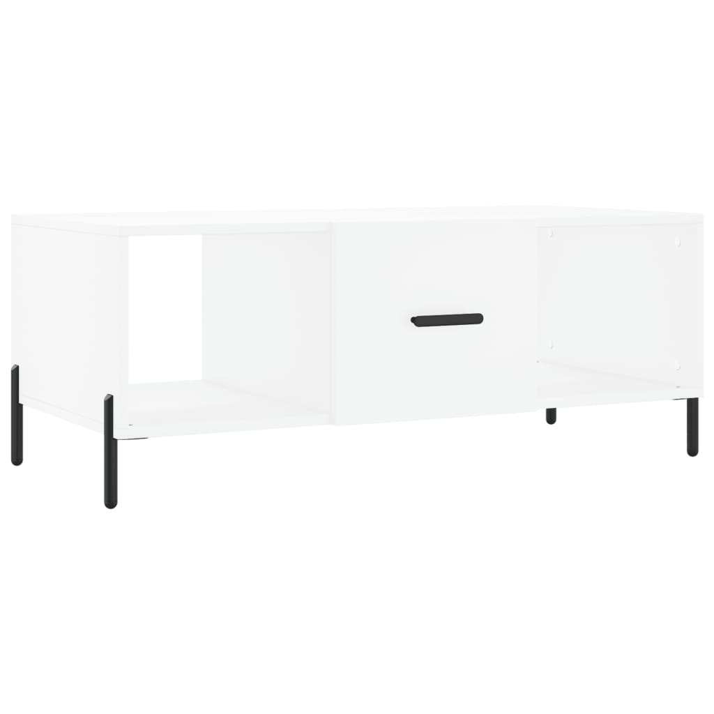 Table basse blanc 102x50x40 cm bois d’ingénierie - Tables basses