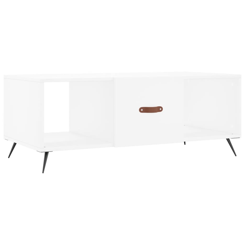 Table basse blanc 102x50x40 cm bois d’ingénierie - Tables basses