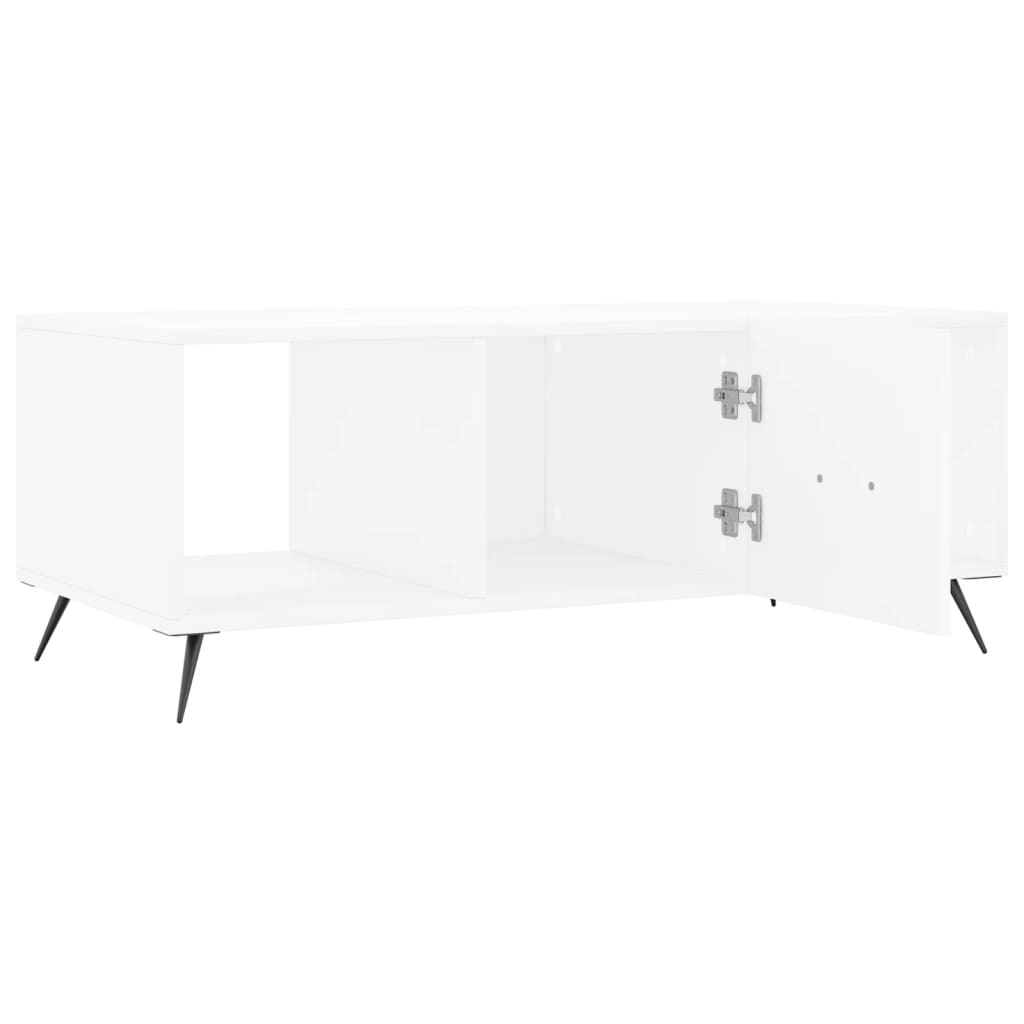 Table basse blanc 102x50x40 cm bois d’ingénierie - Tables basses