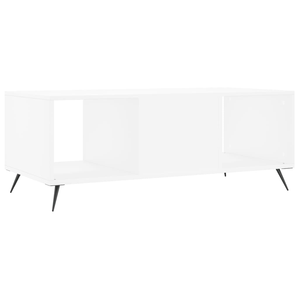 Table basse blanc 102x50x40 cm bois d’ingénierie - Tables basses