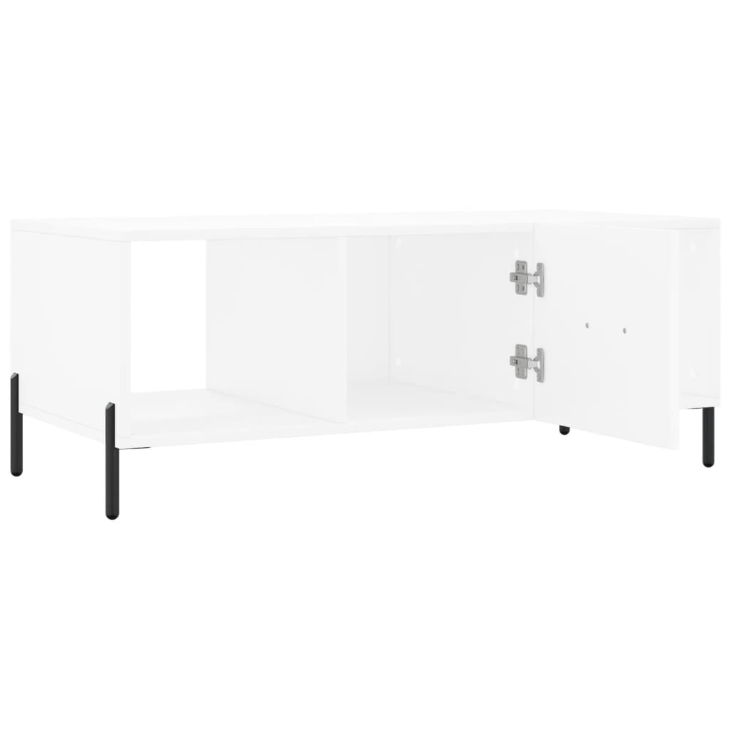 Table basse blanc 102x50x40 cm bois d’ingénierie - Tables basses