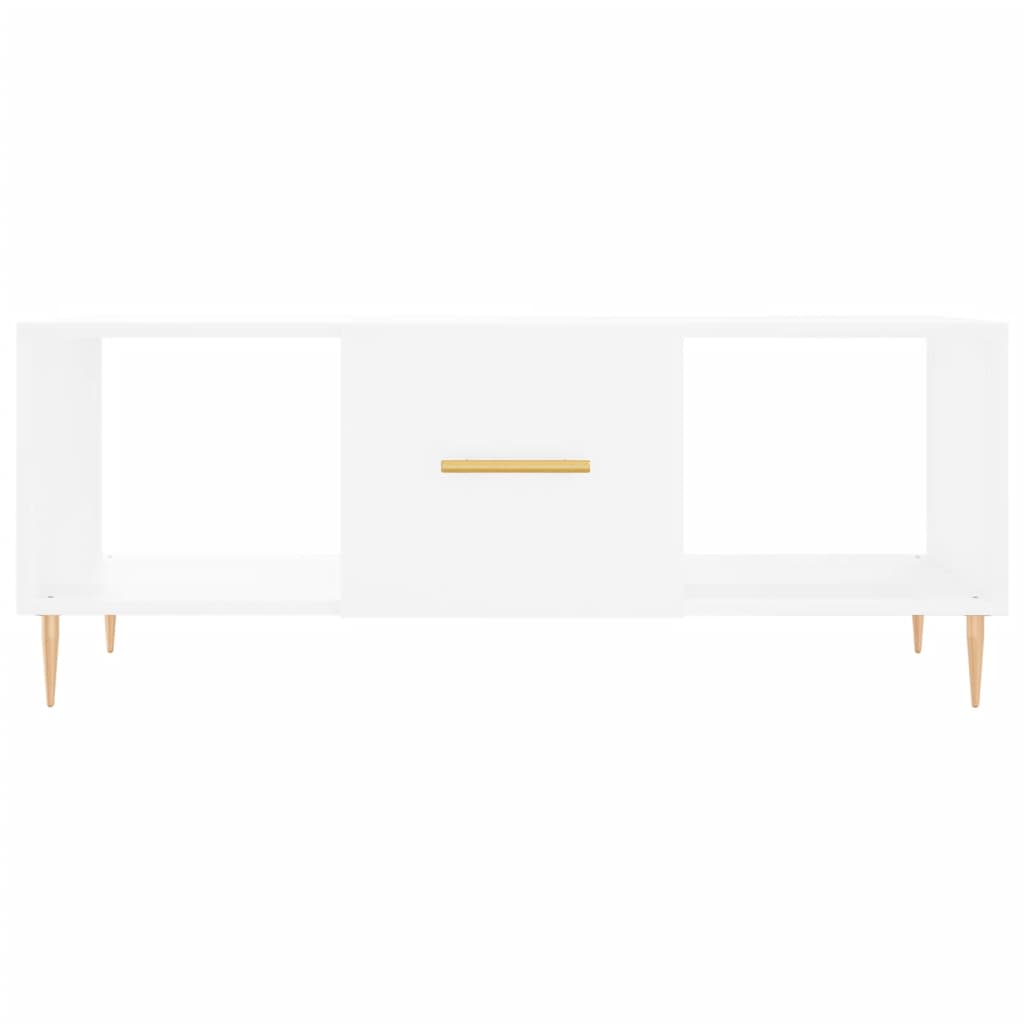 Table basse blanc 102x50x40 cm bois d’ingénierie - Tables basses