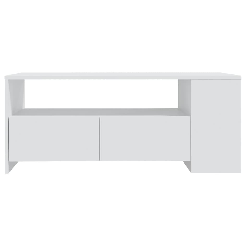Table basse blanc 102x55x42 cm bois d’ingénierie - Tables basses