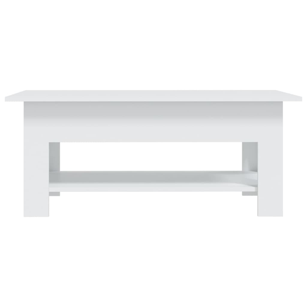 Table basse blanc 102x55x42 cm bois d’ingénierie - Tables basses