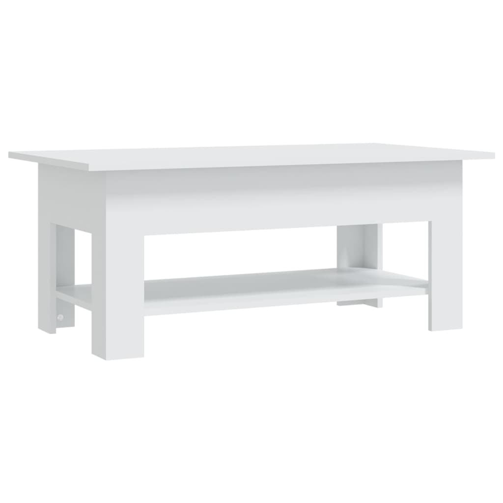 Table basse blanc 102x55x42 cm bois d’ingénierie - Tables basses